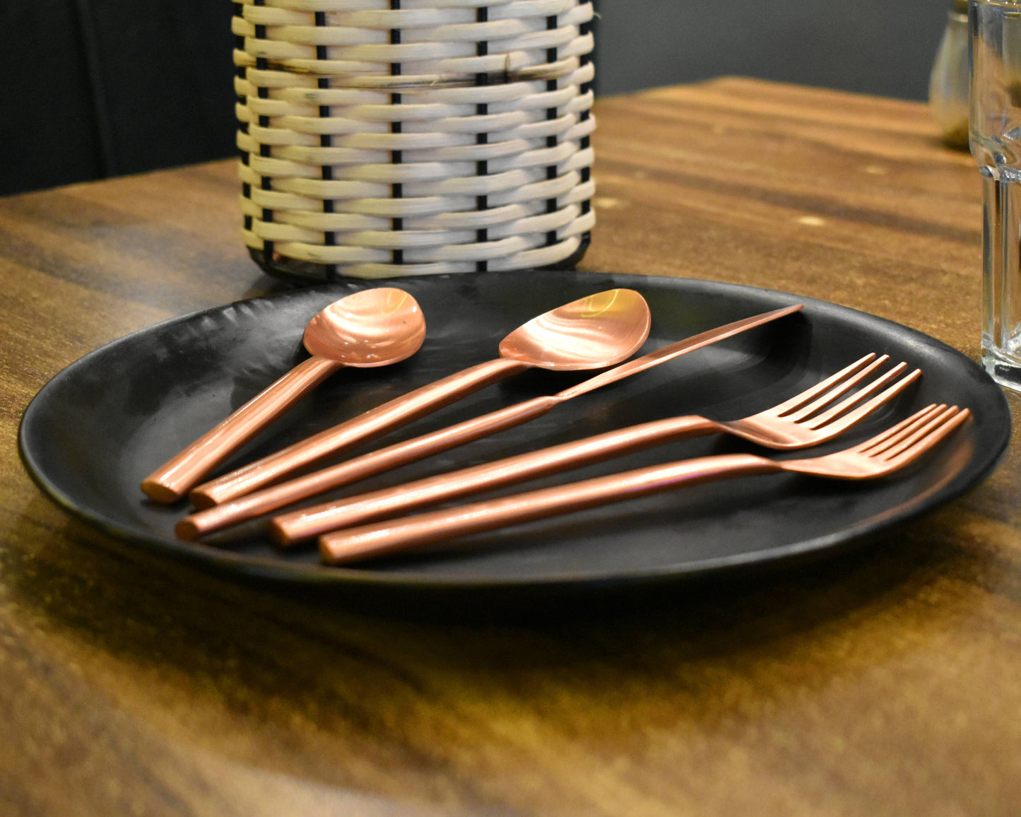 Stainless Steel Cutlery Set – Copper Plated