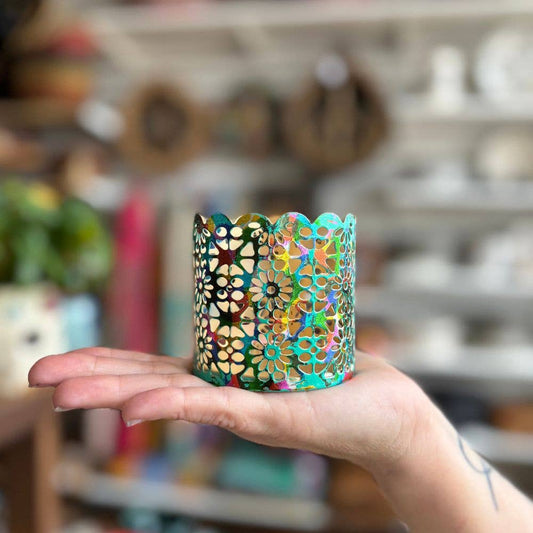 Multicolor Iron Votive Candle Holder 2.75"