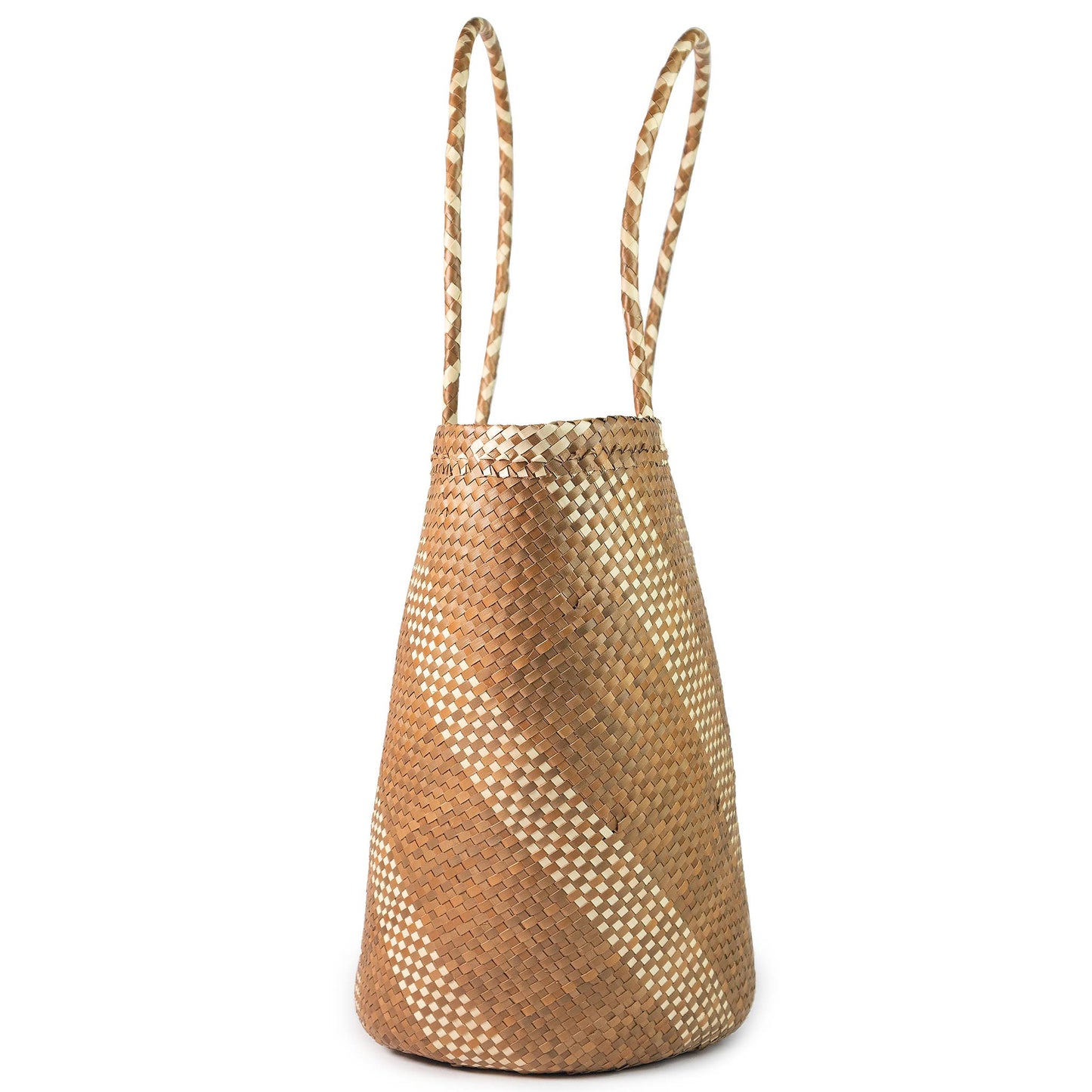 Palm Leaf Woven Tall Tote Bag