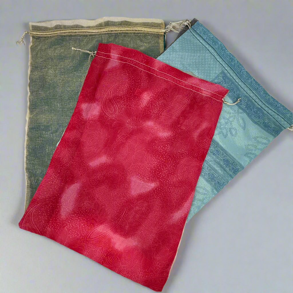 Upcycled Saree Gift Bags (Set of 3 Large)