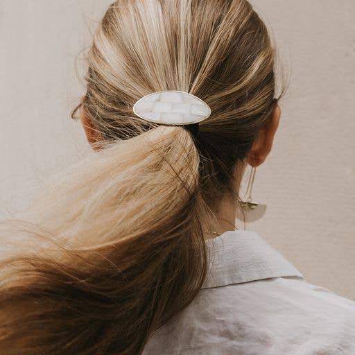 Mother of Pearl Disc Hair Tie