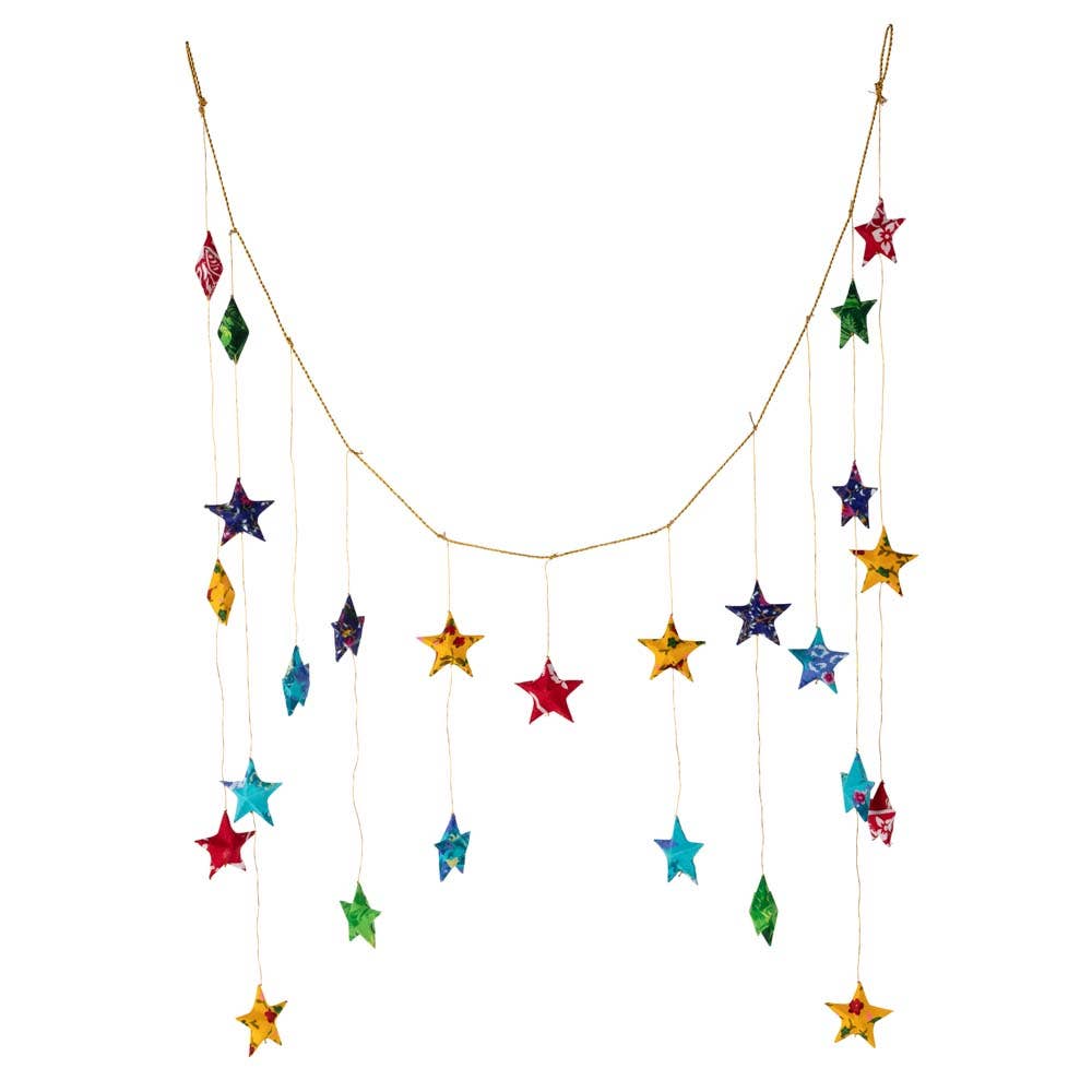 Recycled Sari Star Valance