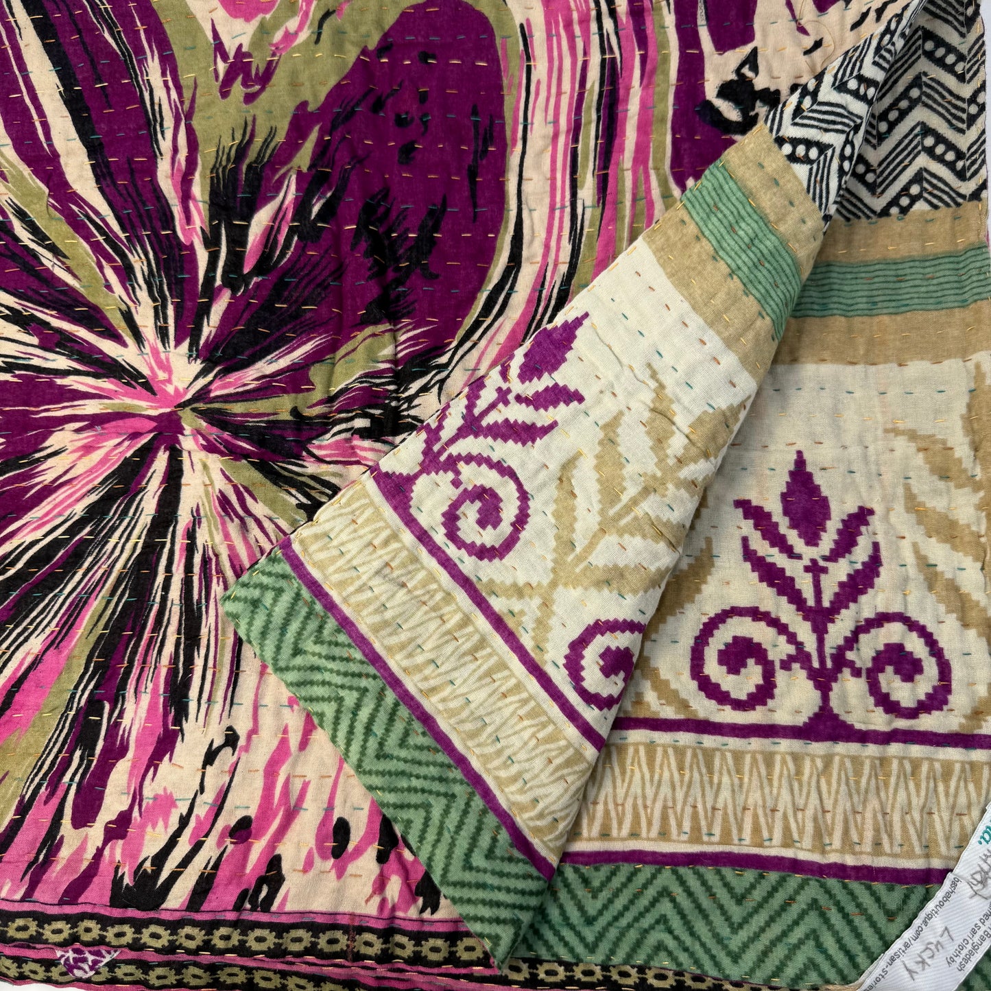 Personal Kantha Throw (approx 7ft x 3ft)