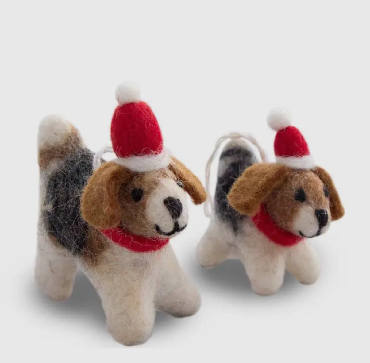 Holiday Pups Eco Wool Ornament - Set of 2
