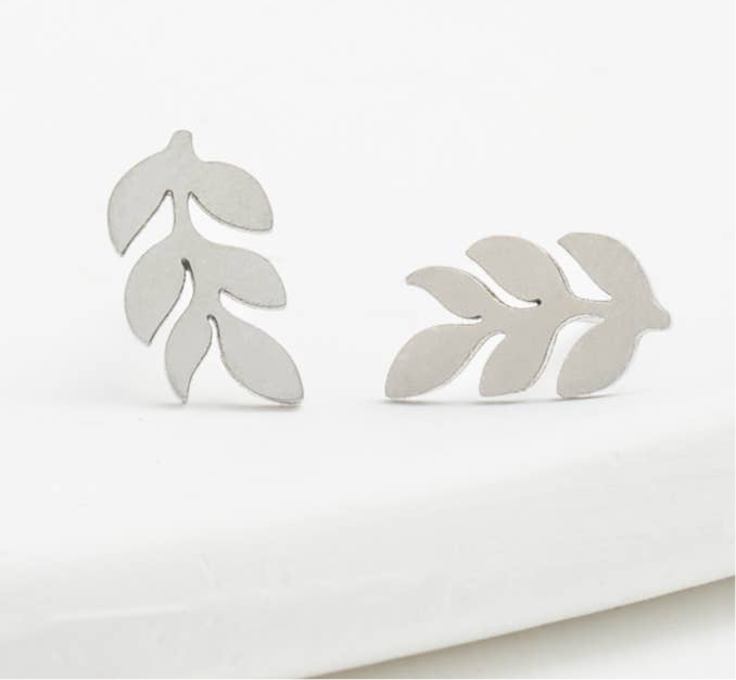 Rowen Leaf Stud Earrings