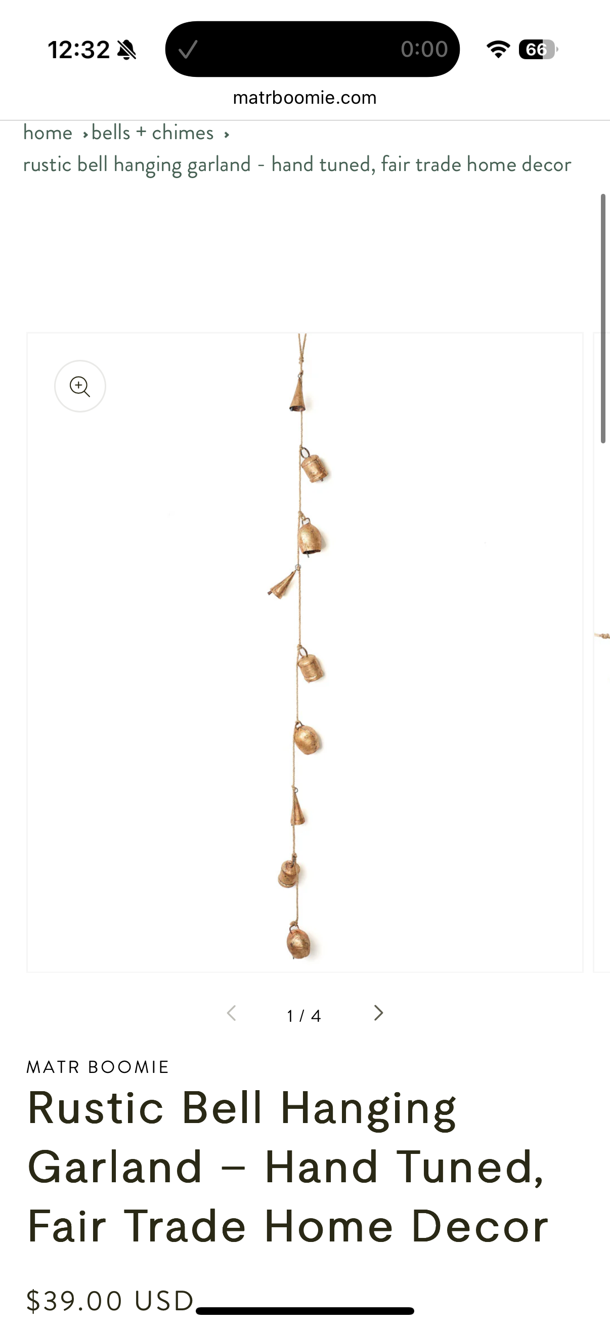 Rustic Bell Hanging Garland