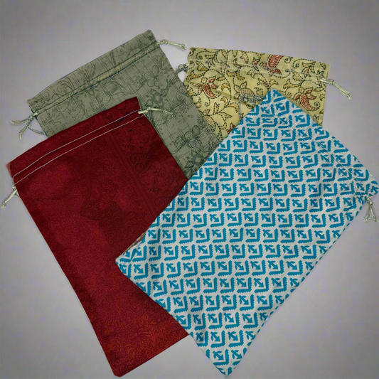 Upcycled Saree Gift Bags (Set of 4 Medium)