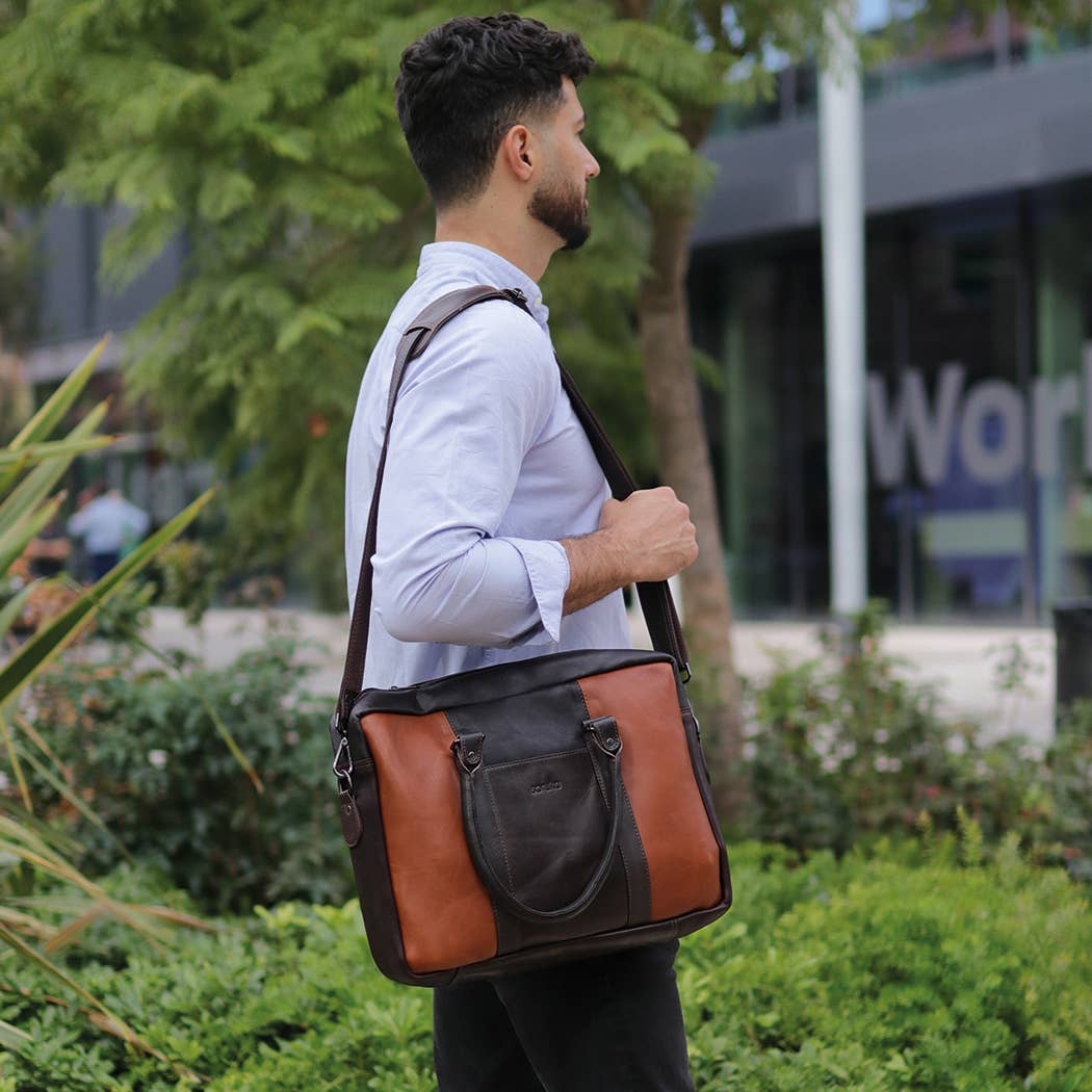 Charles Briefcase Bag - Upcycled Leather