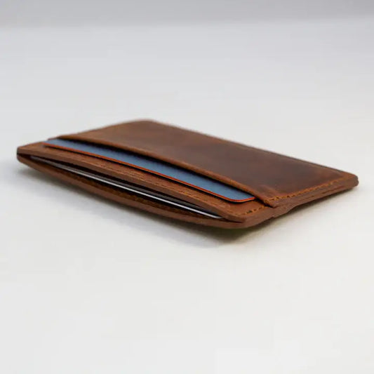 Slim Card Wallet-Saddle Brown