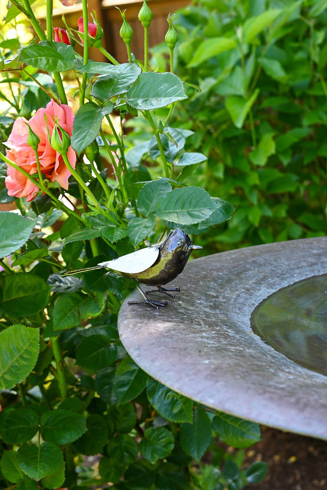 Small Recycled Metal Bird Sculpture - Garden Gifts