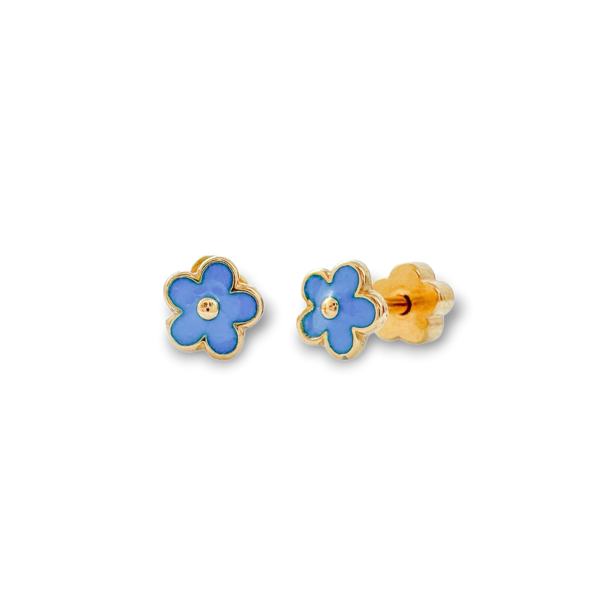 Blue Flowers Tiny Stud Earrings