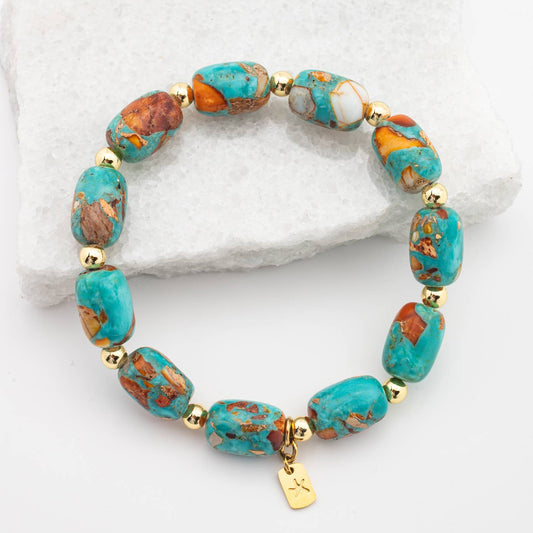 Sierra Bloom Turquoise Emperor Stone Beaded Bracelet