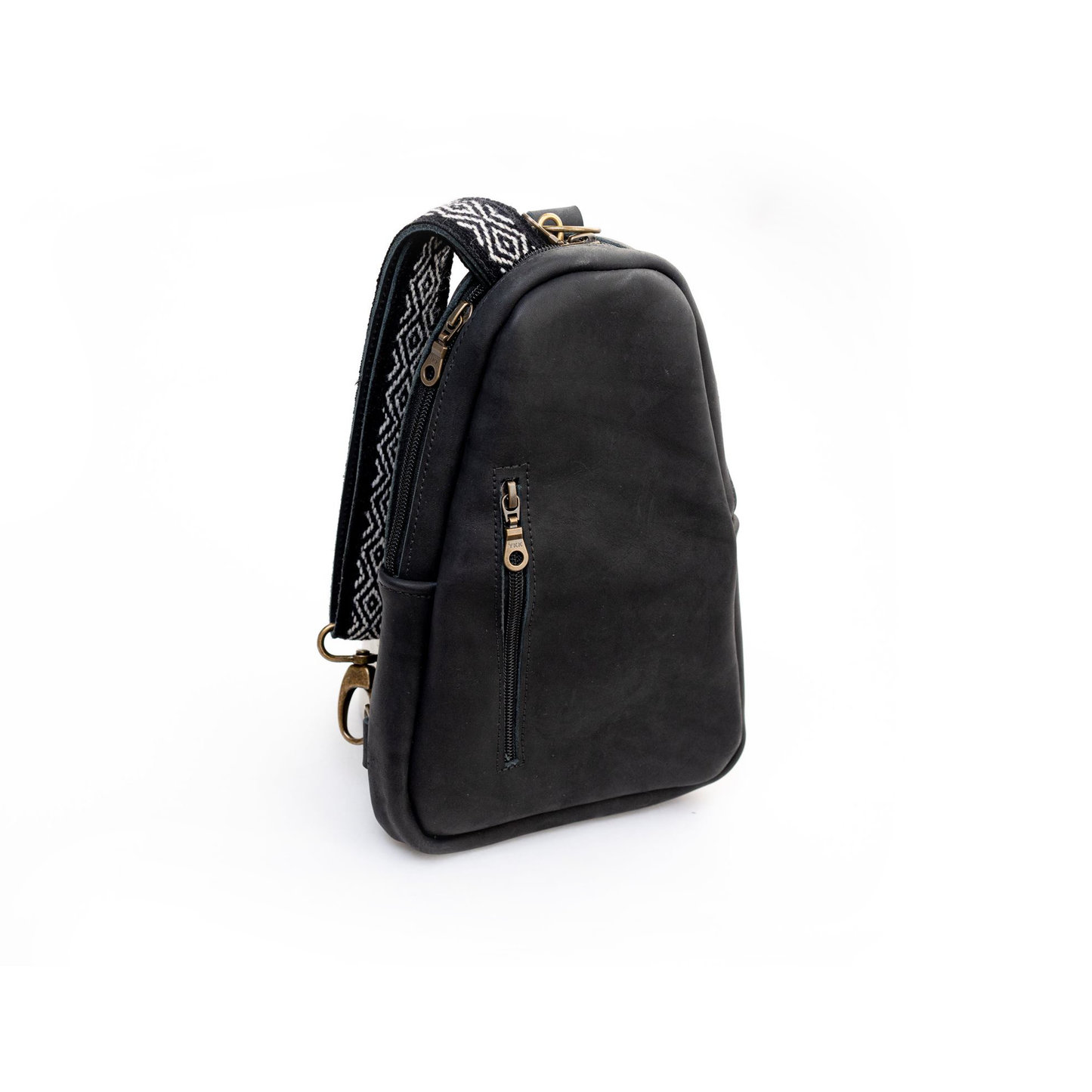 Black Leather Sling Bag