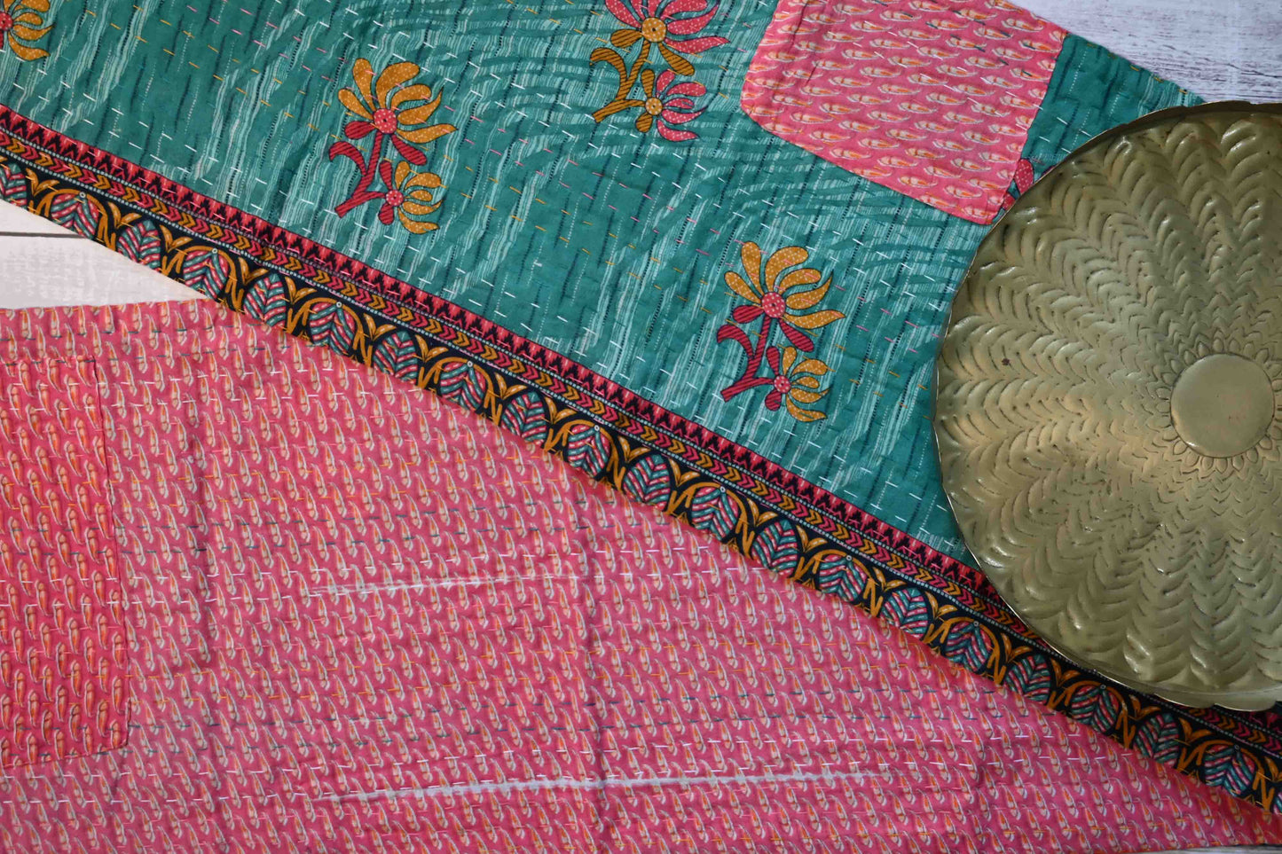 Reversible Kantha Table Runner / Scarf