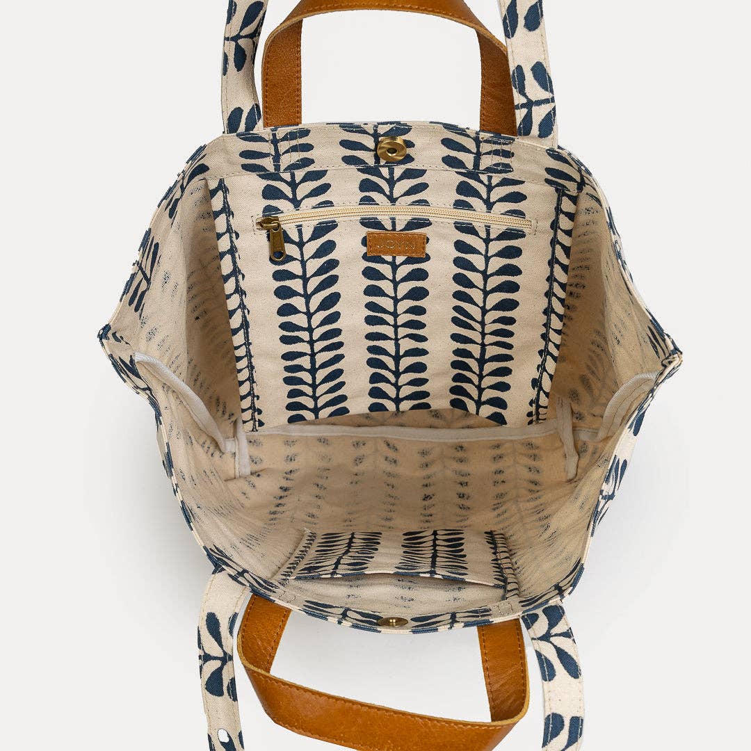 Carryall Tote - Indigo Fern