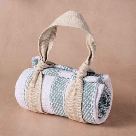 Upcycled Cotton Beach Blanket - Blue
