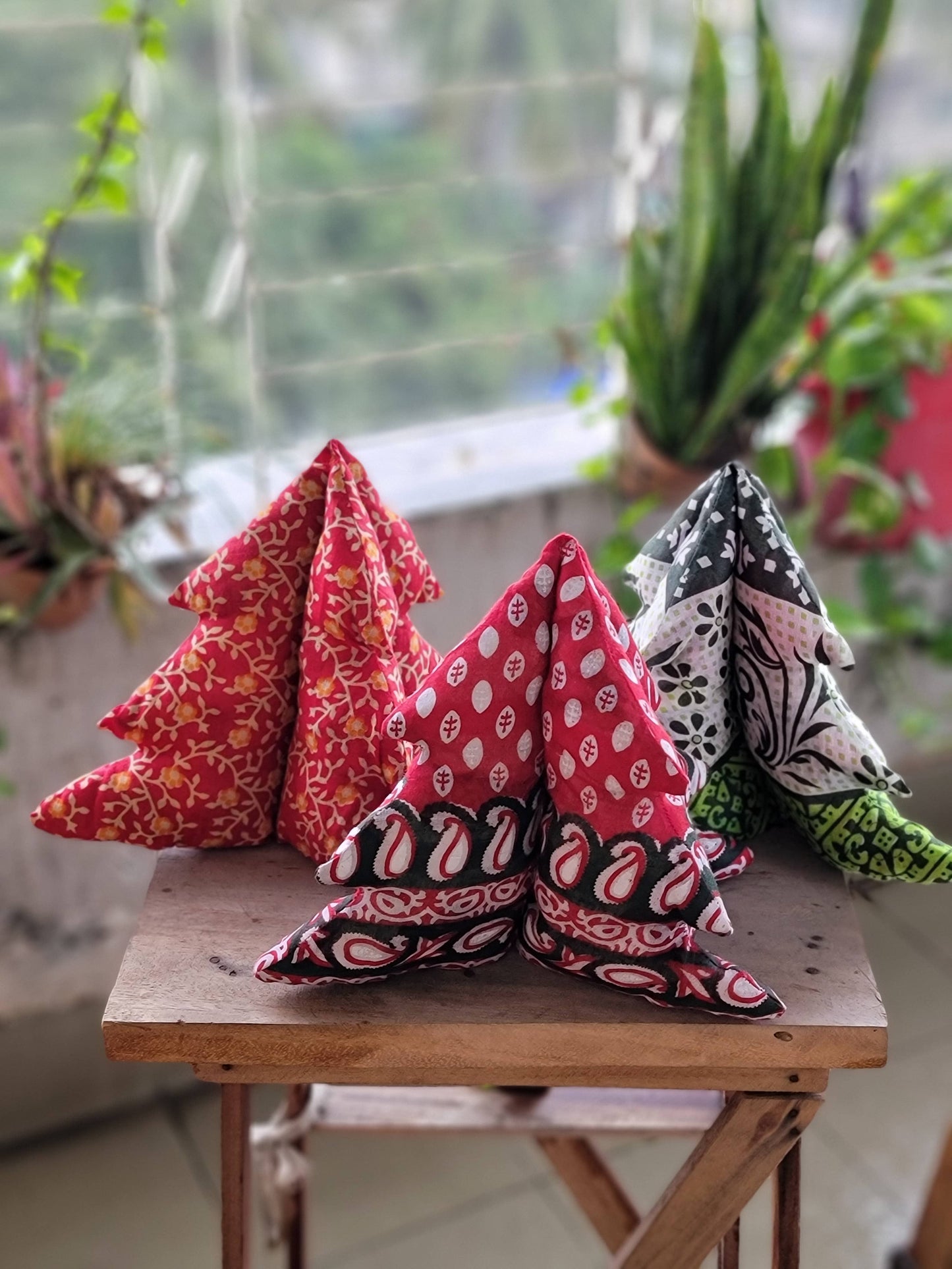 Festive Sari Cloth Christmas Tree