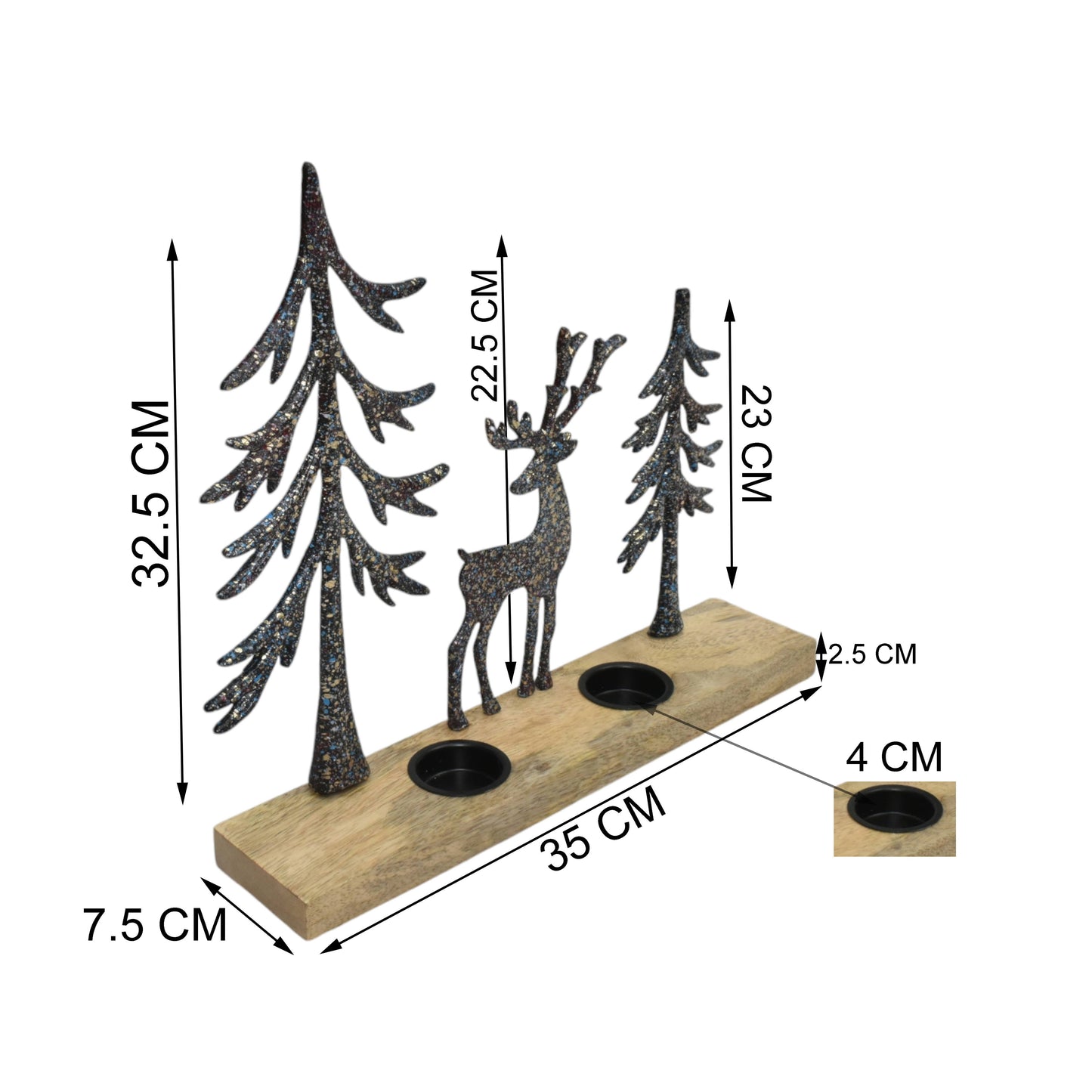 Forest Scene Double Tea Light Holder