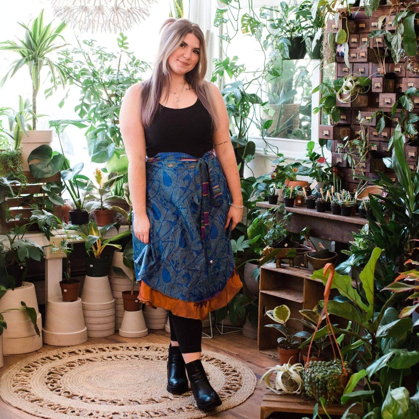 Saree Wrap Skirt-Tea length