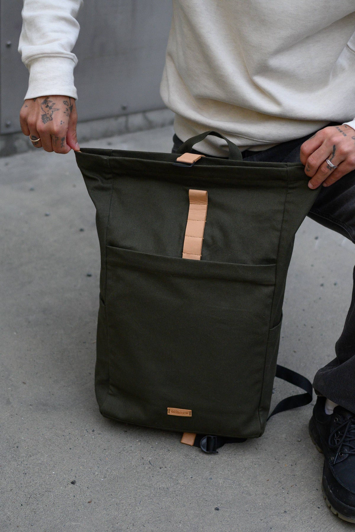 Roll Top Backpack, Dark Green
