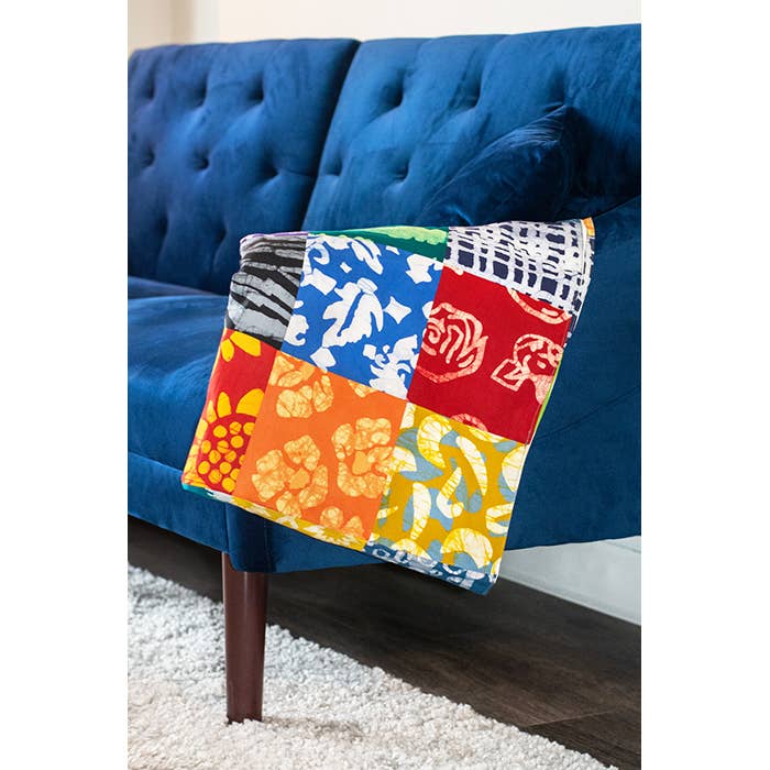 Patchwork Batik Throw Blanket