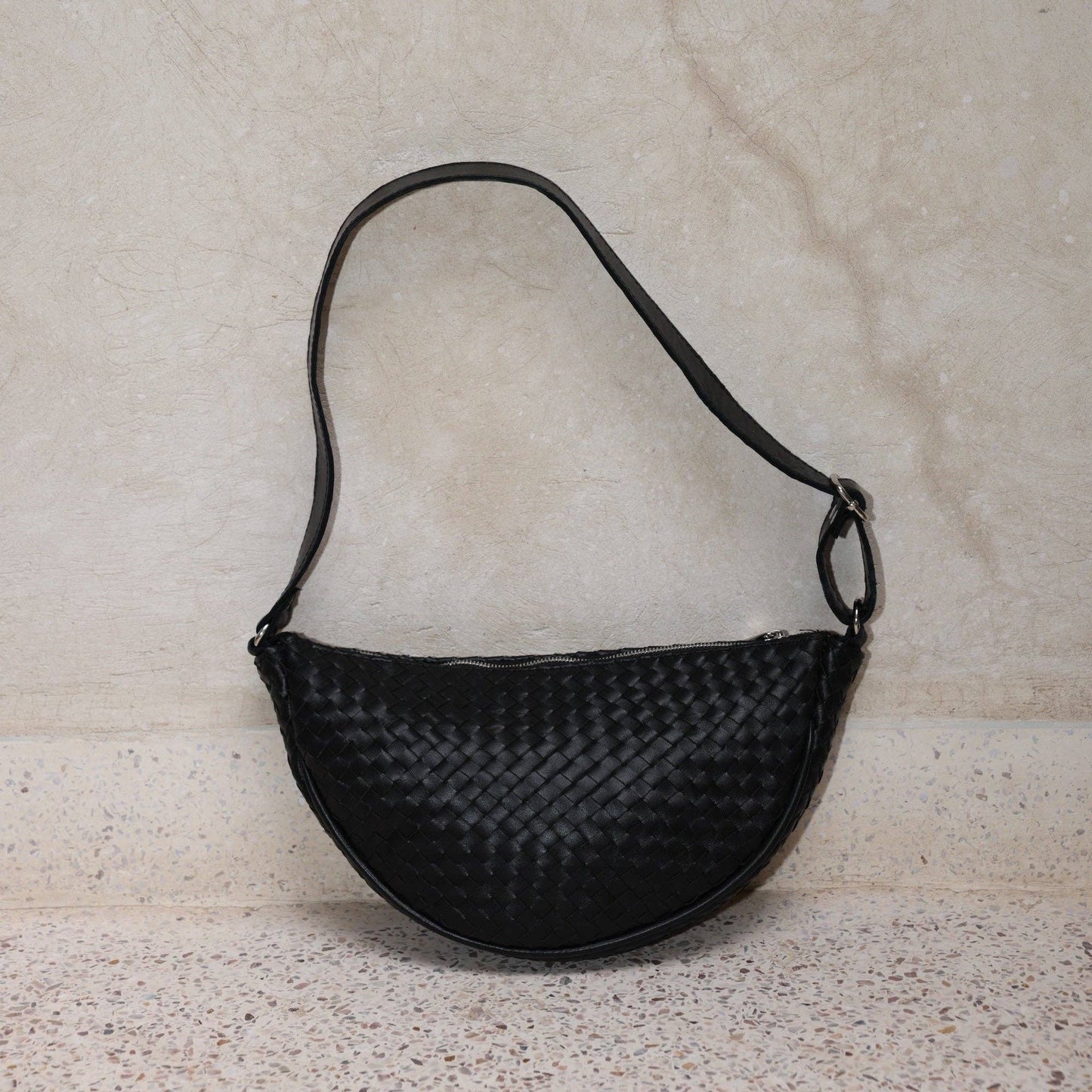 Hilal Braided Leather Sling Bag