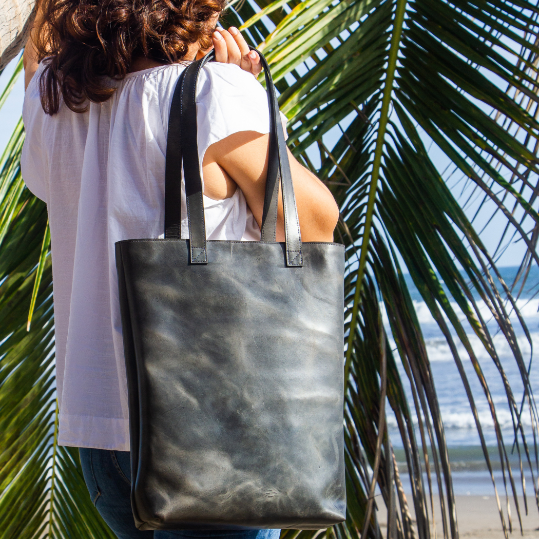 The Essential Tote | Black Leather
