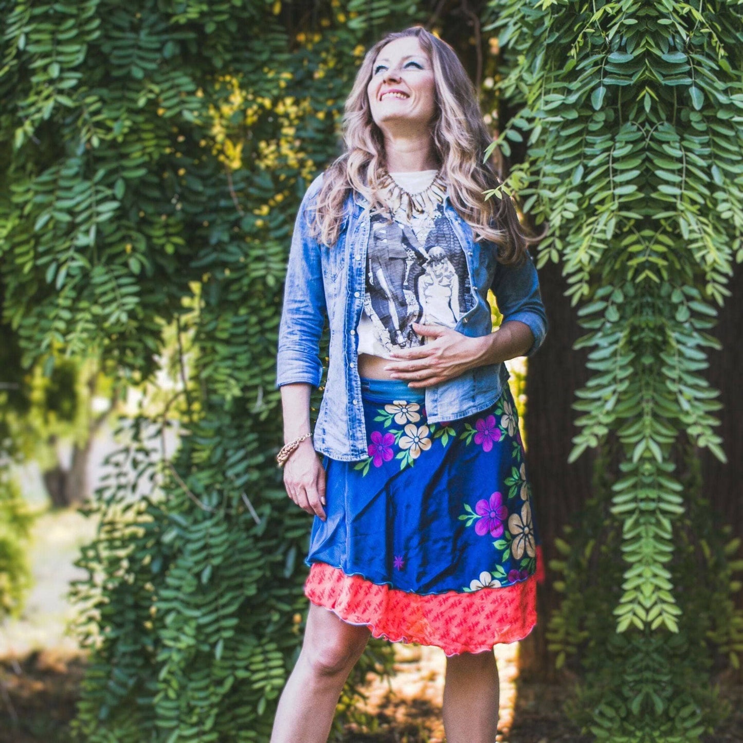 Knee-Length Sari Wrap Skirts