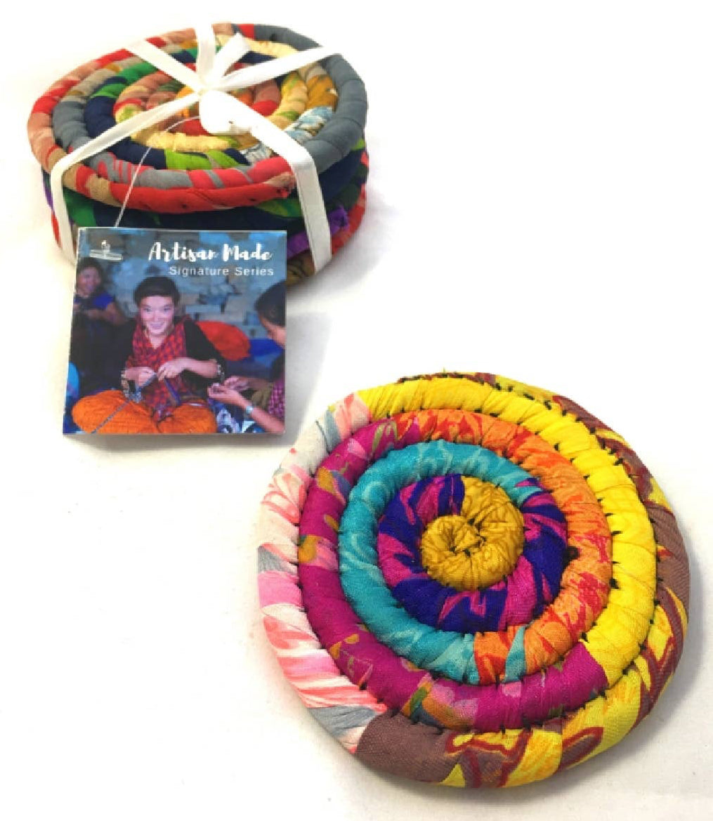 Silk Coil Coasters - Set of 4