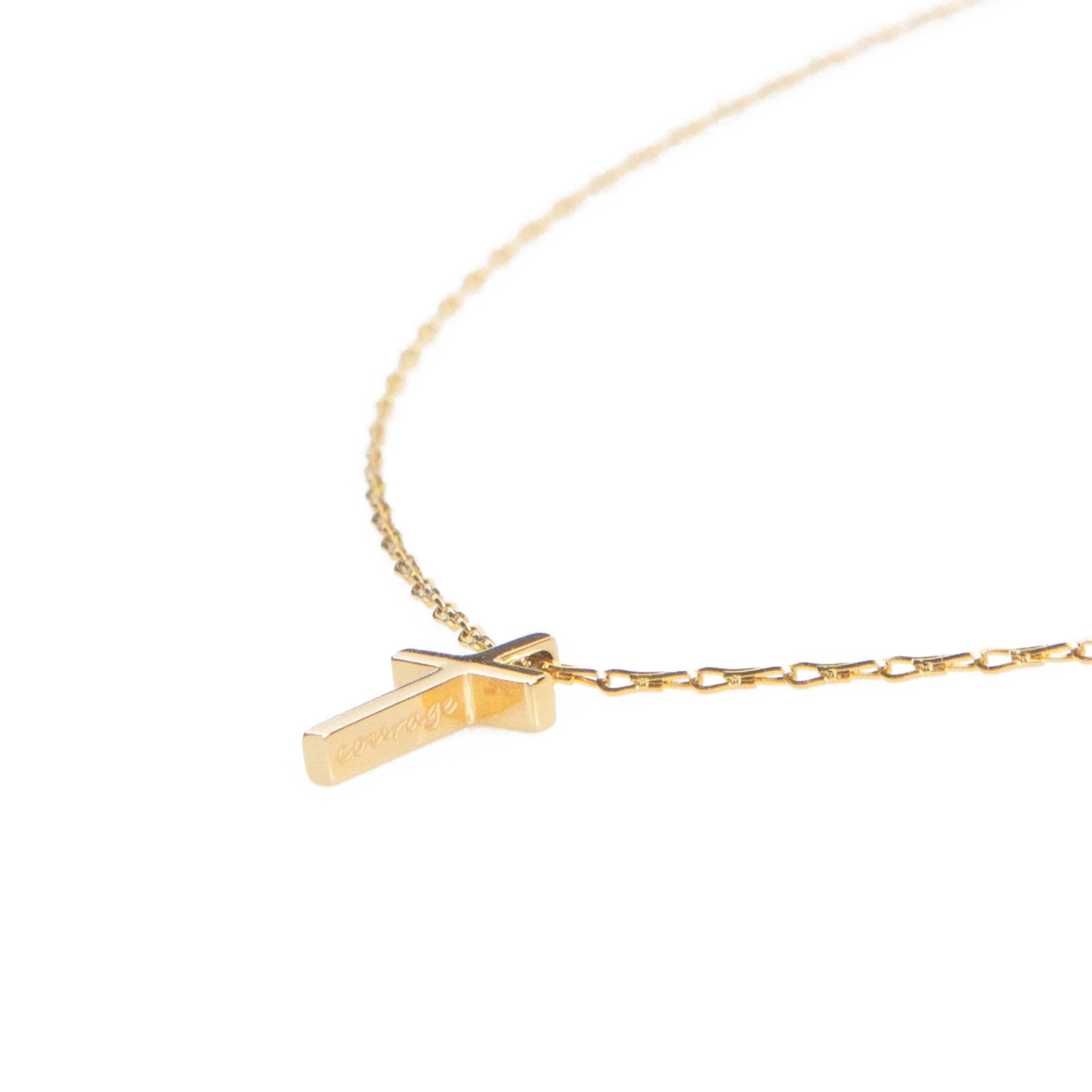 Courage Cross Necklace: Gold