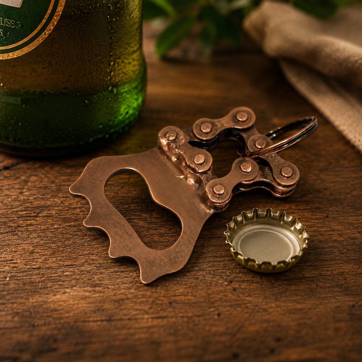Bike Chain Bottle Opener Keychain