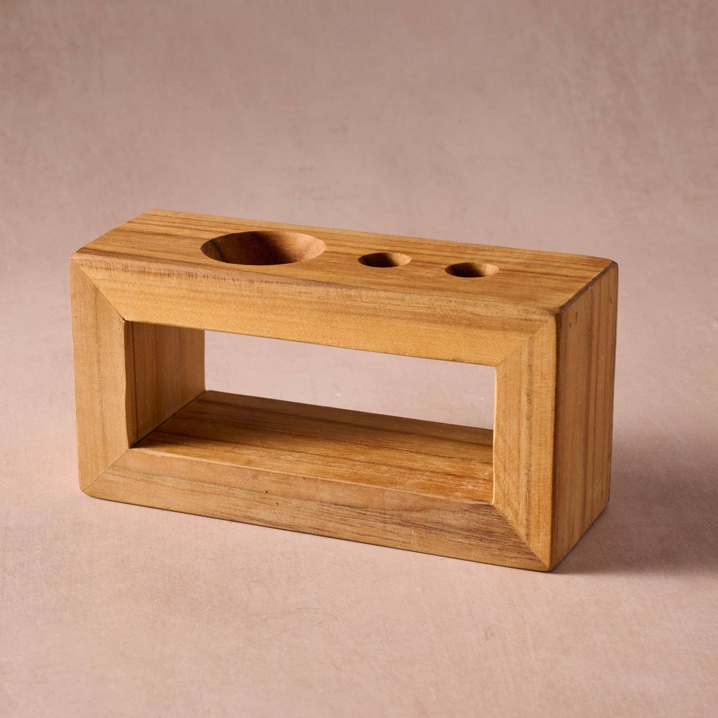 Teak Toothbrush Holder