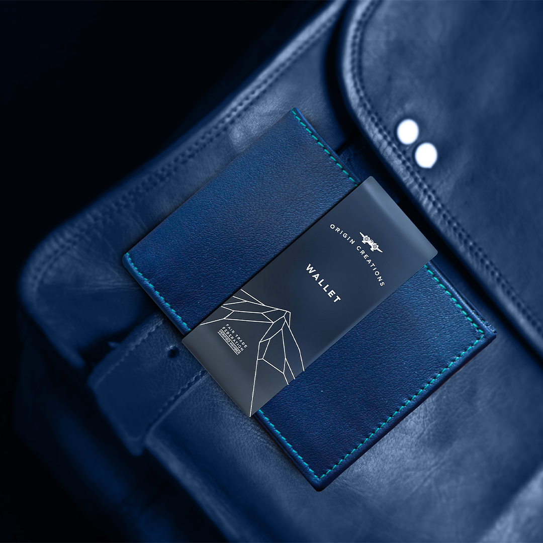 Bifold Leather Wallet  - Ocean Navy