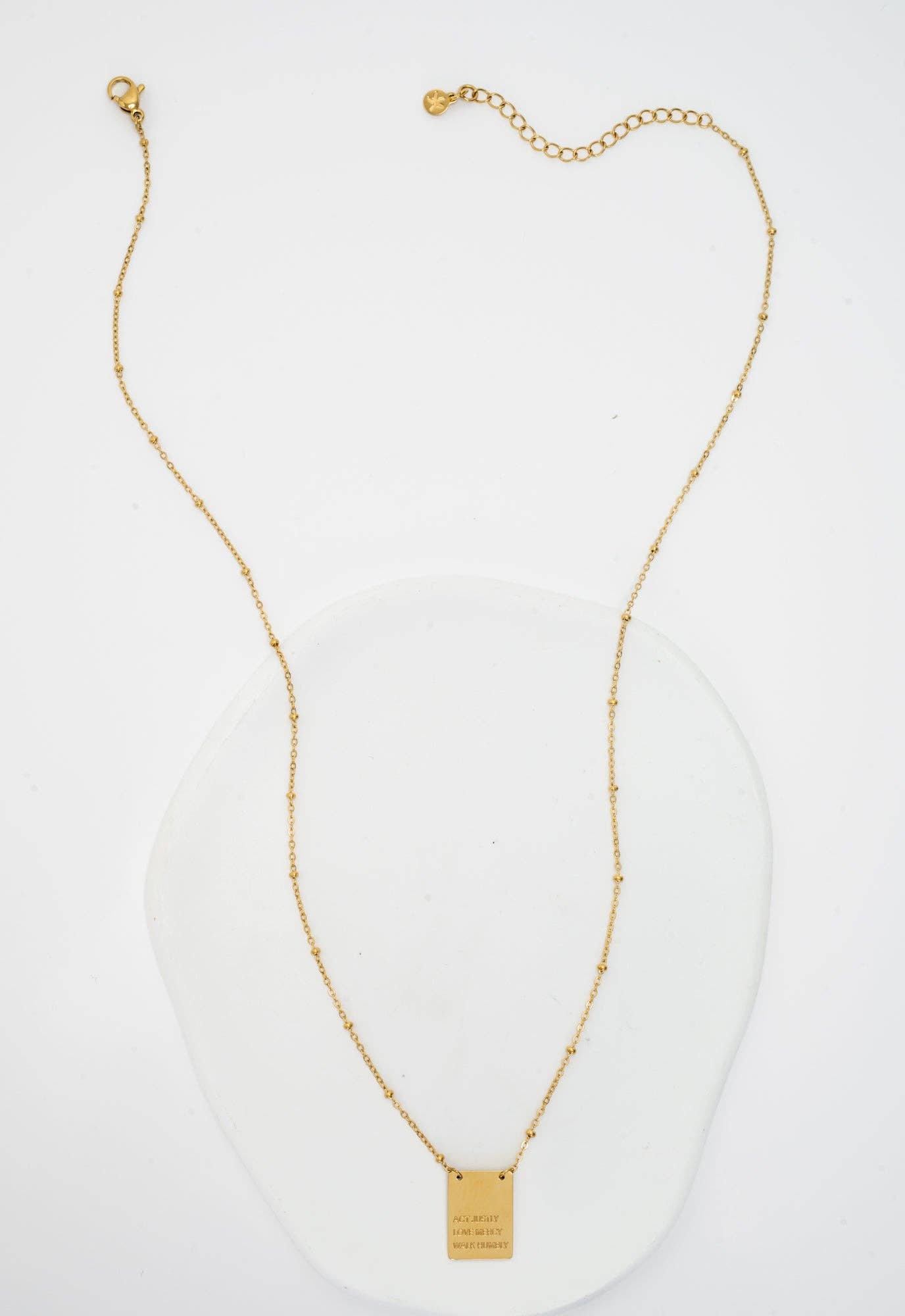 Act Justly Necklace in Gold