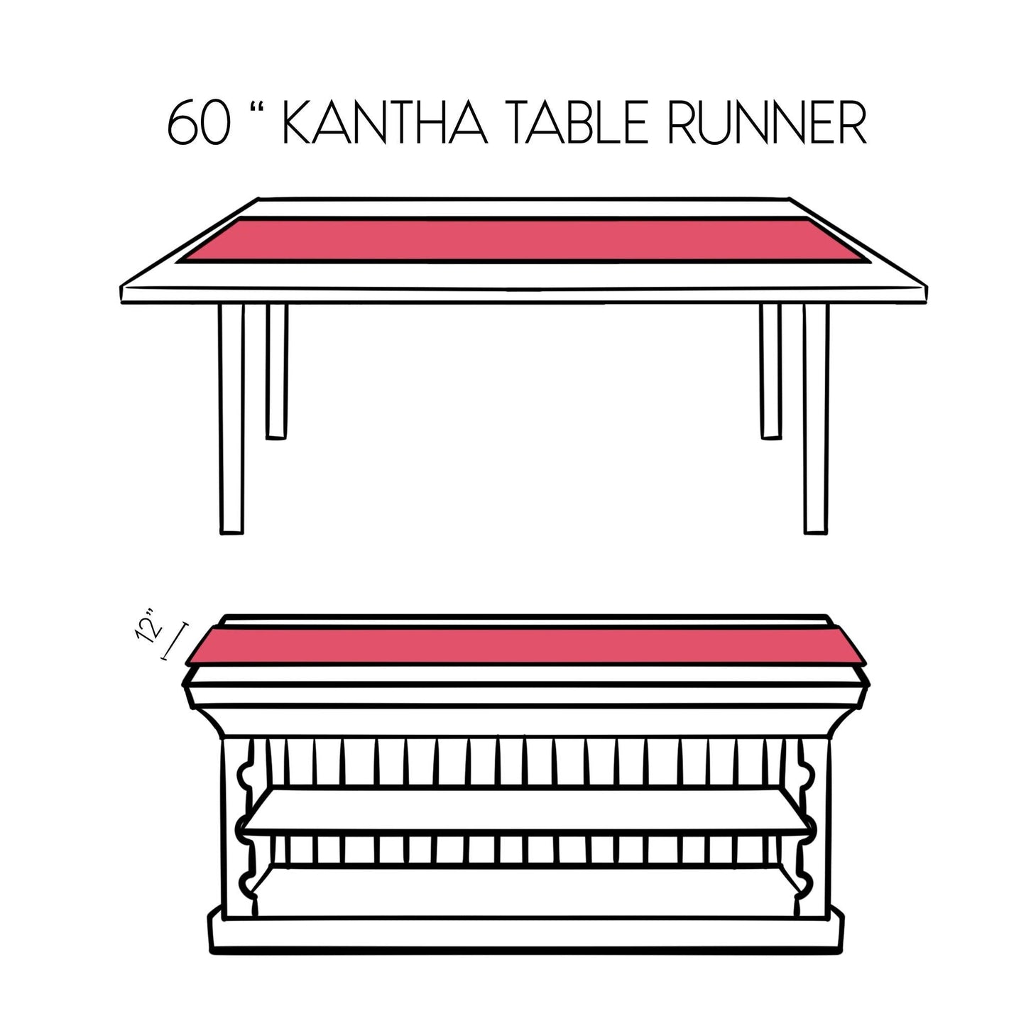 Reversible Kantha Table Runner / Scarf