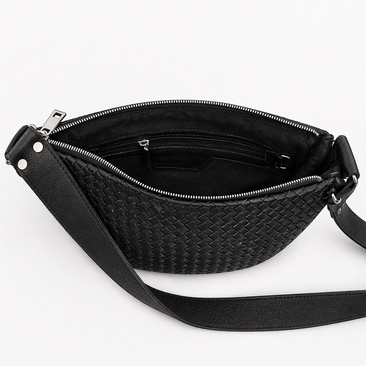 Hilal Braided Leather Sling Bag