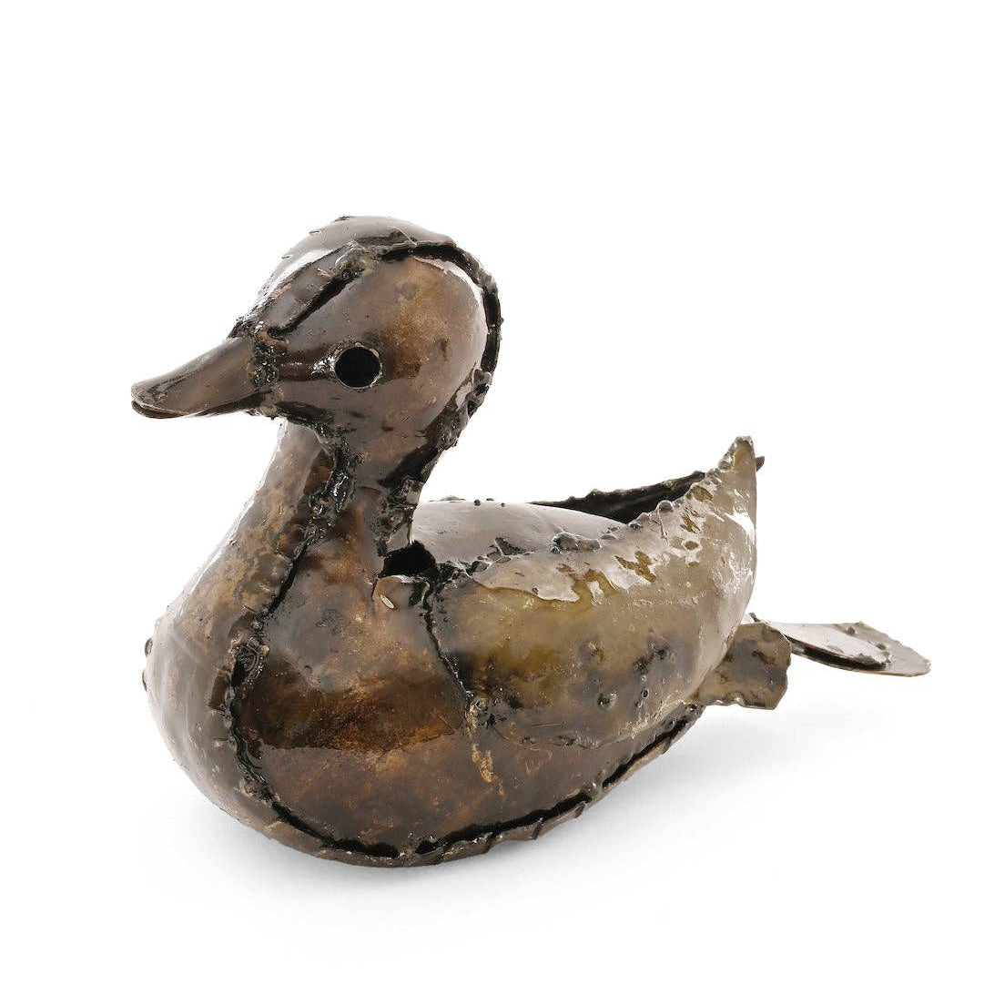 Resting Baby Gosling - Recycled Metal