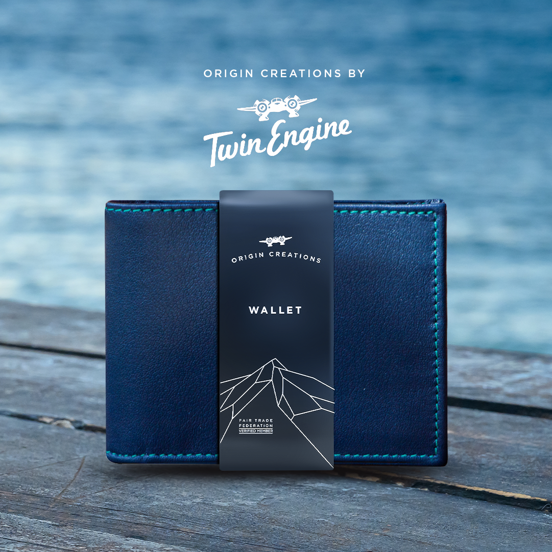 Bifold Leather Wallet  - Ocean Navy