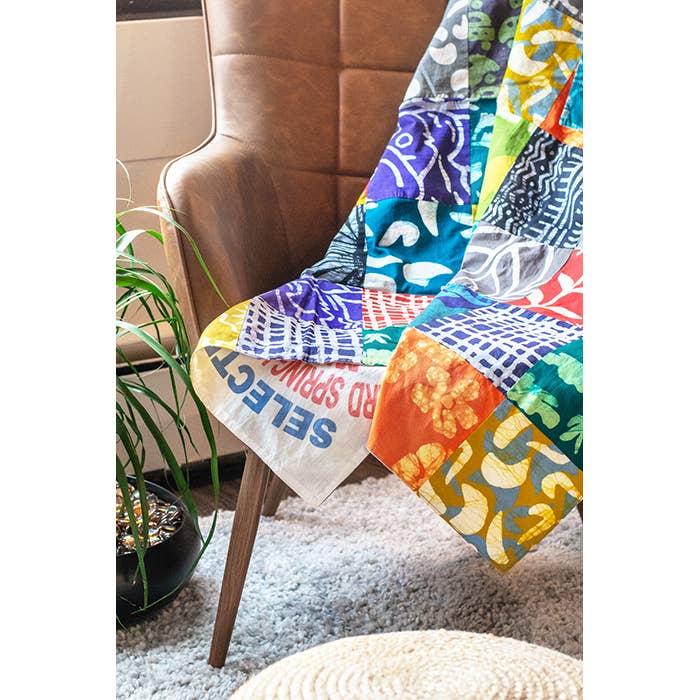 Patchwork Batik Throw Blanket