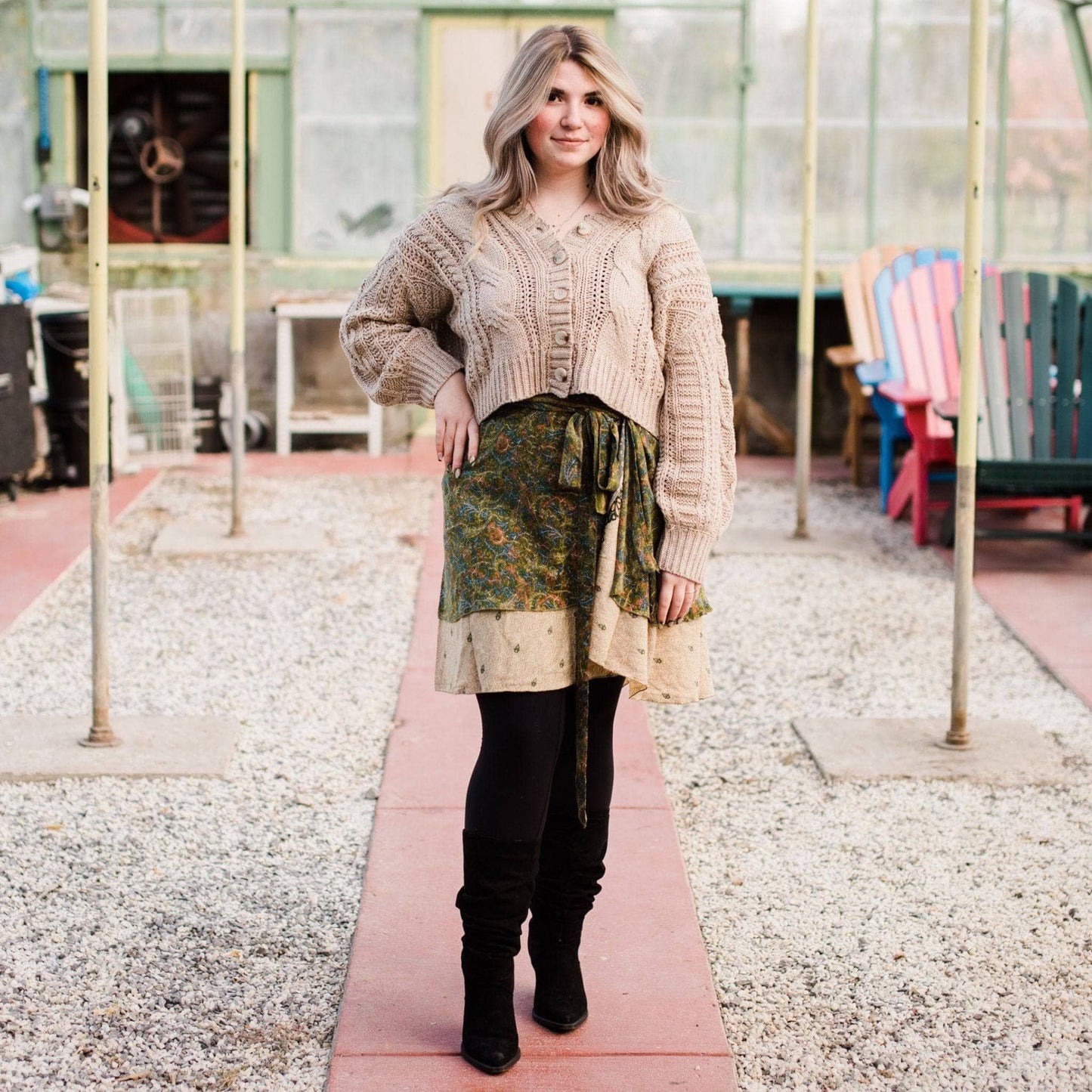 Saree Wrap Skirt-Tea length