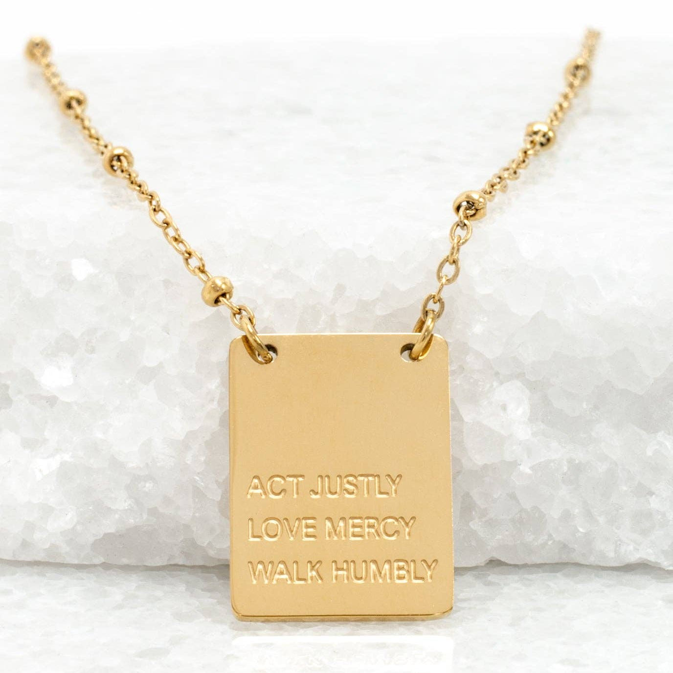 Act Justly Necklace in Gold