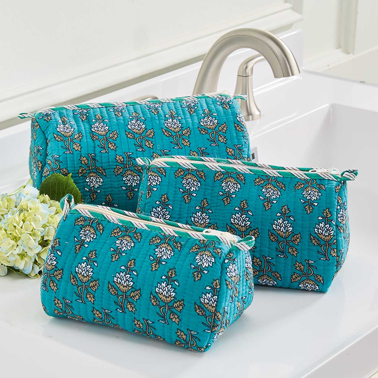 Jasmine Quilted Travel Bags - Set of 3