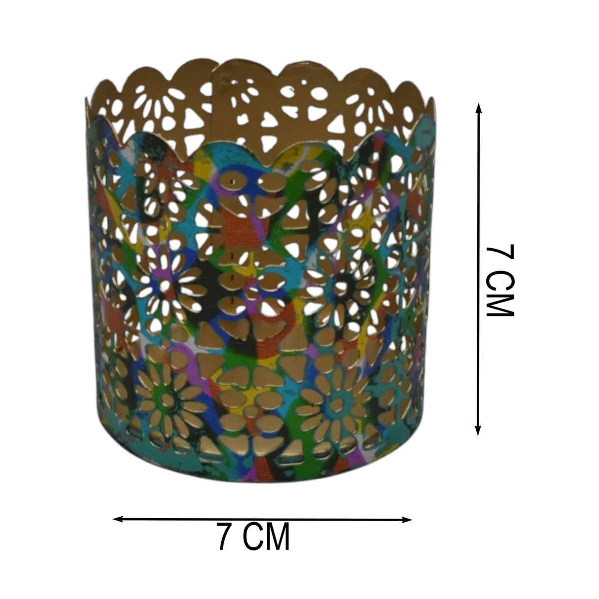Multicolor Iron Votive Candle Holder 2.75"