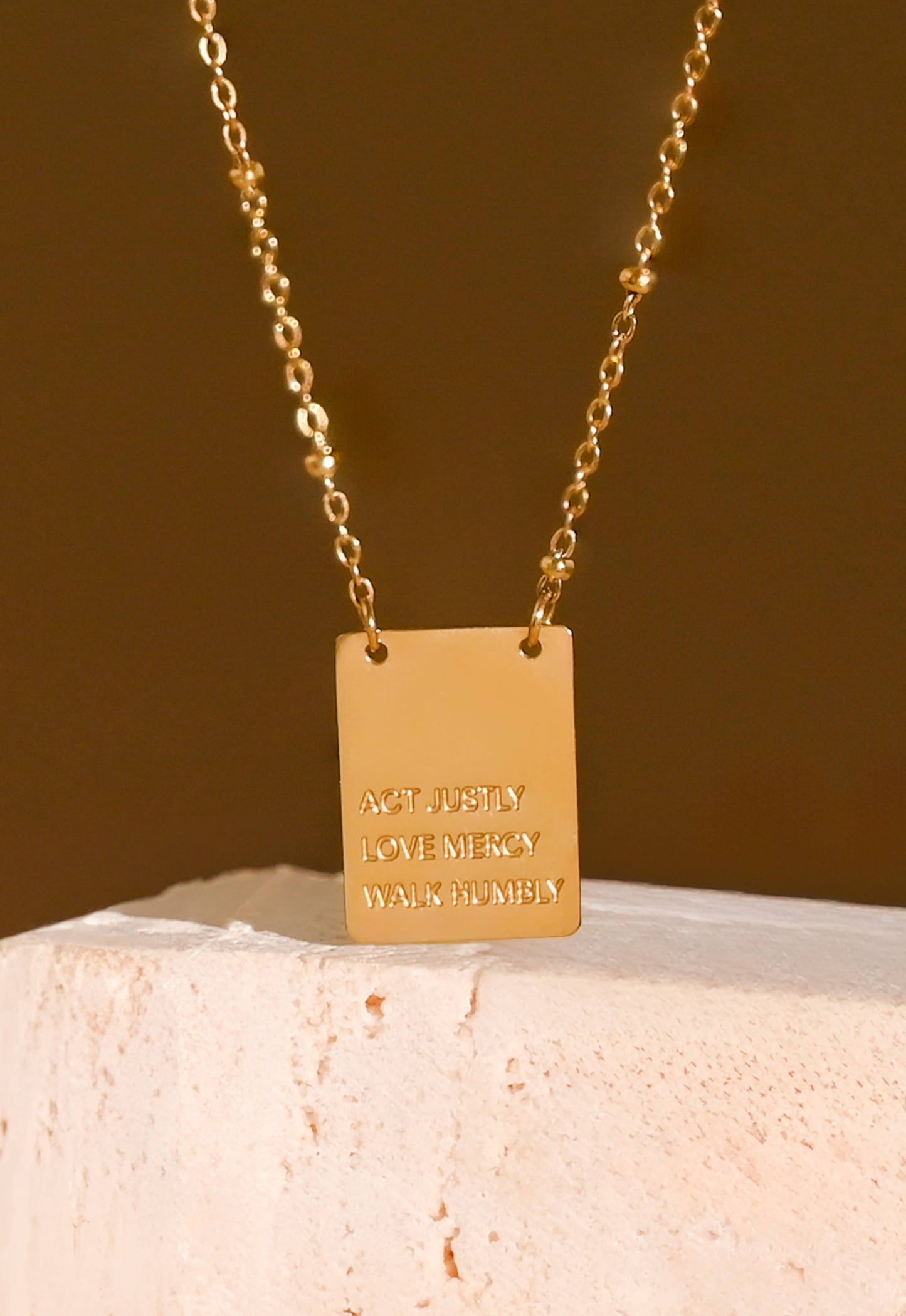 Act Justly Necklace in Gold