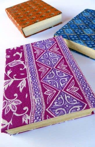 Hardcover Journal With Silk Sari Large, Tree-Free