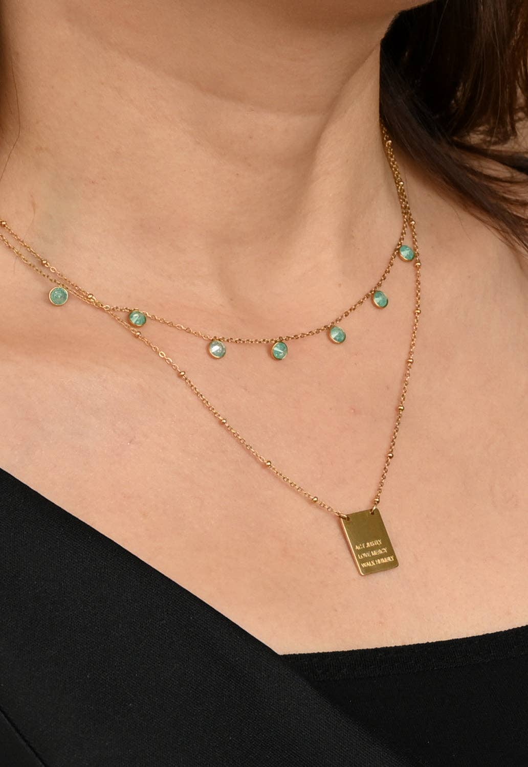 Act Justly Necklace in Gold