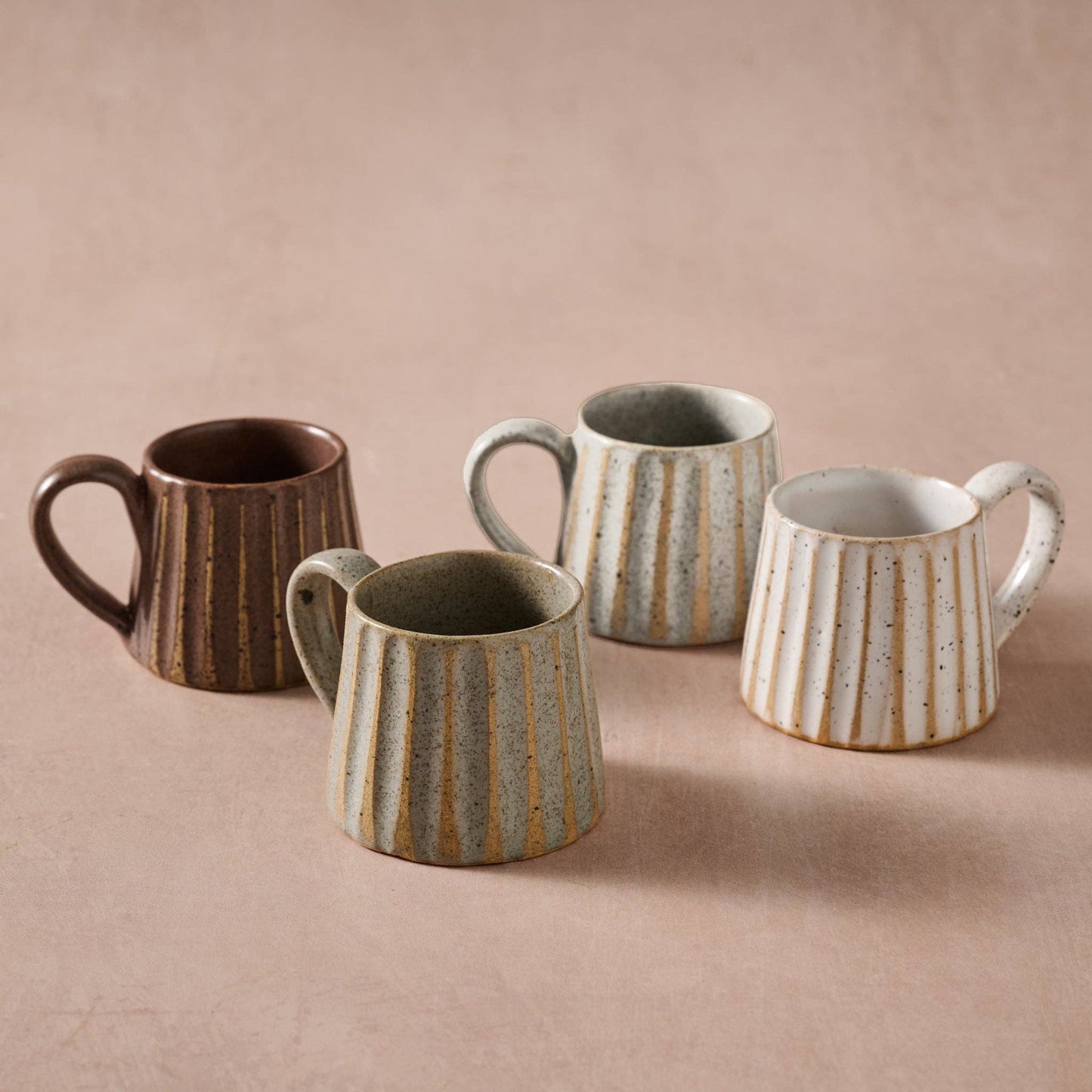 Conical Fluted Ceramic Espresso Mug
