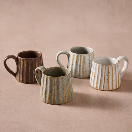 Conical Fluted Ceramic Espresso Mug