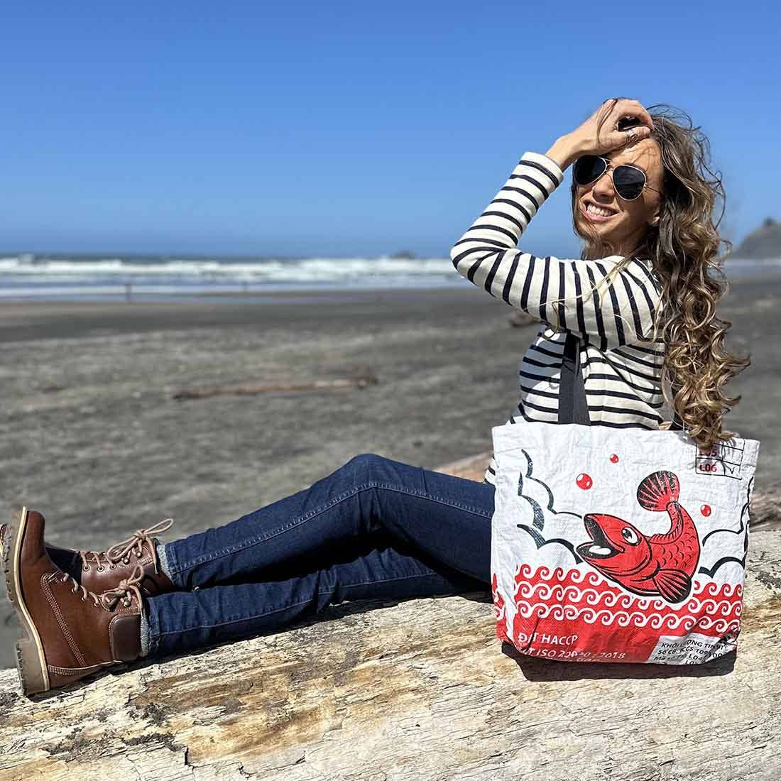 Recycled Tote - Fish