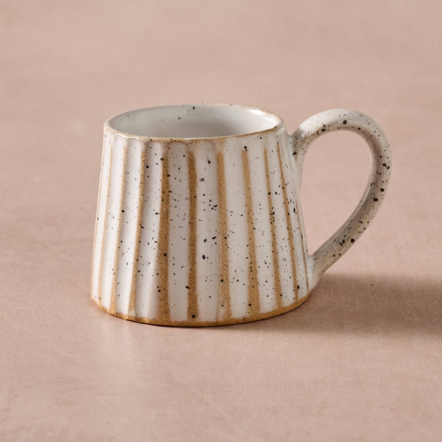 Conical Fluted Ceramic Espresso Mug